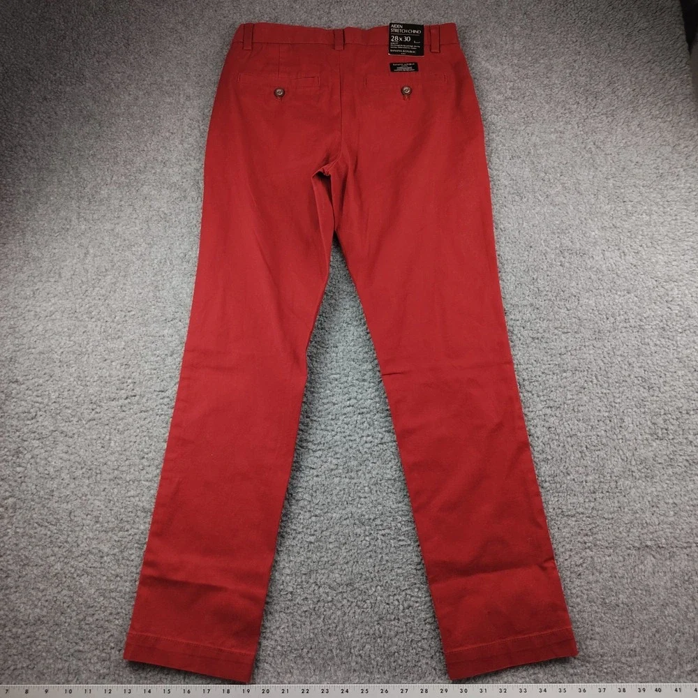 Banana Republic Aiden Slim Fit Stretch Chino Pants Red 28x30 Preppy Office NWT